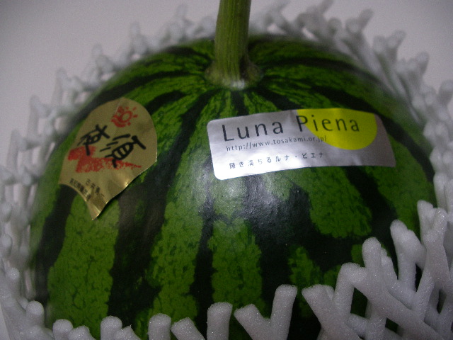高知県夜須産《温室西瓜》ルナピエナ：Luna Piena：画像