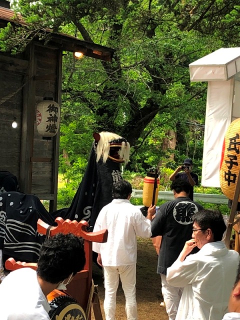 久々に熊野神社獅子舞行われる：画像