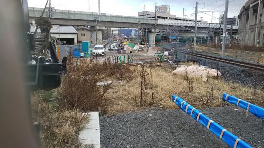 山形新幹線上りアプローチ線>1/6工事状況>三河踏切1/