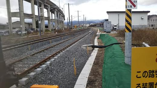 山形新幹線上りアプローチ線>1/6工事状況>三河踏切2/