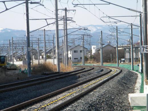 山形新幹線上りアプローチ線>3/1工事状況>架線3/
