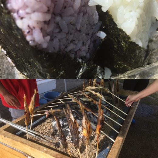 つや姫おにぎりも頂いて/