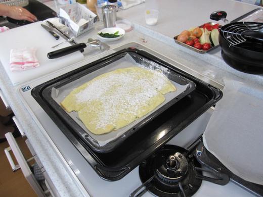 パイ生地を焼きます。/