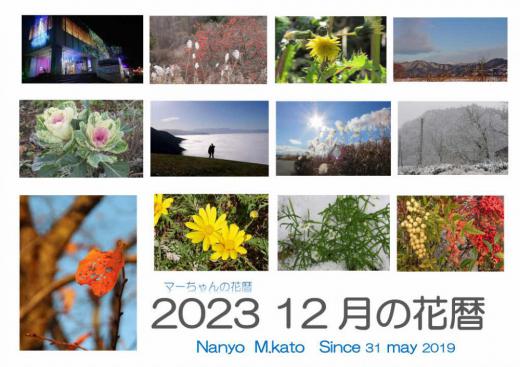 雪の少ない12月となりました まもなく新しい年を迎えようとする今日は28日です 「2023 12月の花暦」は雪の風景も少なく撮影する花もない月で花暦というにはさびしい月となりました あと3日で今年も終わりです/