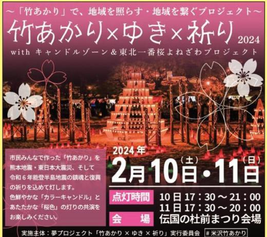 Takeakari x Snow x Wish 2024 with Uesugi Snow Lantern Festivals Candle Zone!/