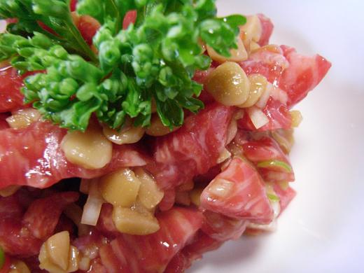 牛たたきの納豆あえ/