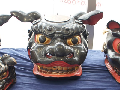 専用特製ケース付　山形県　置賜　黒獅子　獅子舞い　獅子頭 専用特製ケース付 山形県 置賜 黒獅子 獅子舞い 獅子頭 専用特製ケース付