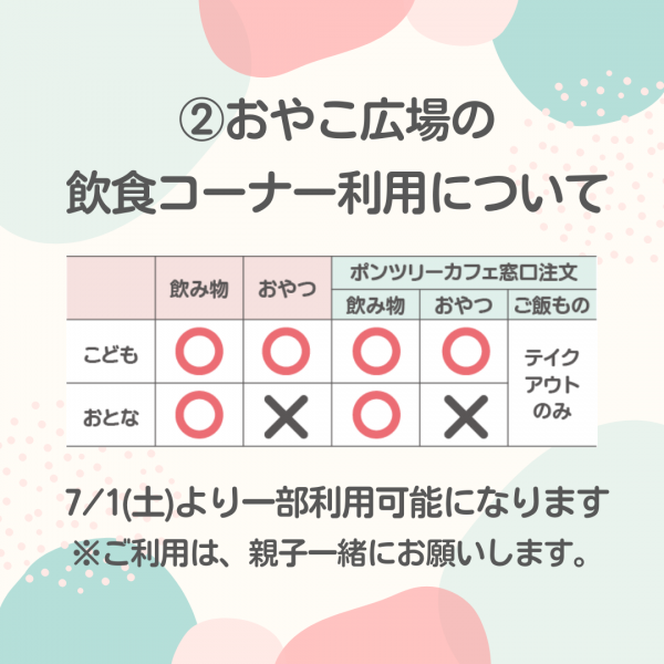 【あ〜べ】7/1（土）〜利用変更のお知らせ