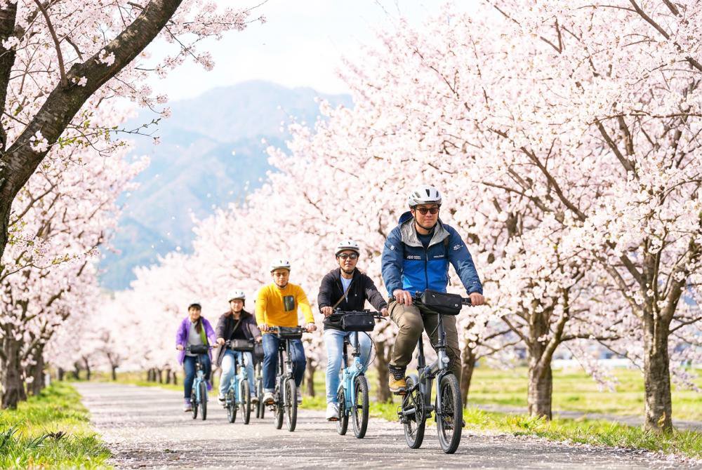 【4月限定】E-bikeで快走サイクリング！置賜さくら回廊プライベートライド【ガイド付】　〈やまがたアルカディア観光局〉：画像