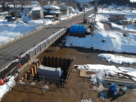 令和２年度一般国道２８７号菖蒲橋歩道橋下部工工事：画像