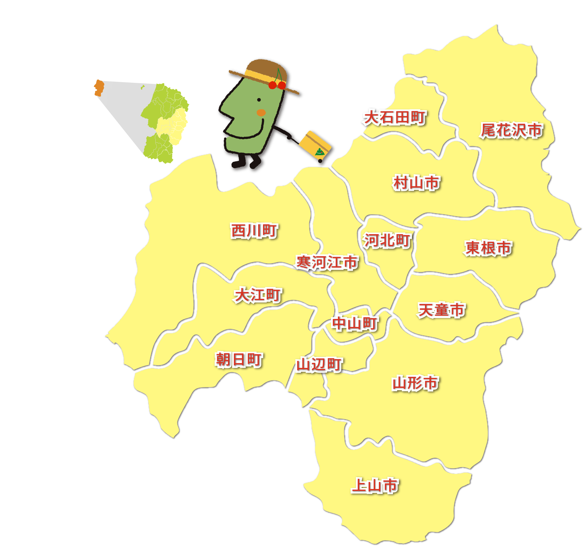 山形県村山エリアのマップ